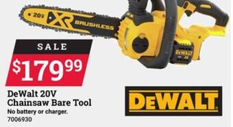 Ace Hardware Dewalt 20v chainsaw bare tool offer