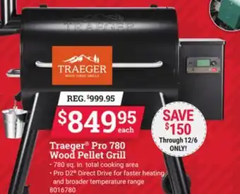 Ace Hardware Traeger pro 780 wood pellet grill offer