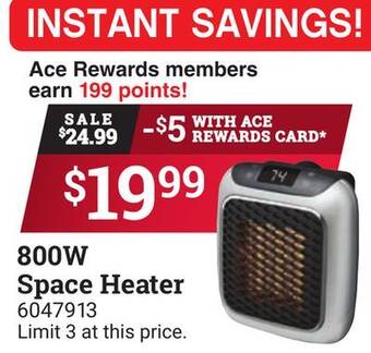 Ace Hardware 800w space heater offer
