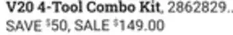 Ace Hardware V20 4-tool combo kit offer