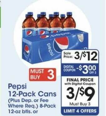 Price Rite Pepsi 12-pack Cans offer