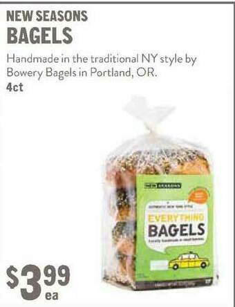 New Seasons Market New Seasons Bagels offer
