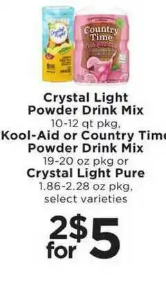 SHOPPERS Crystal Light Powder Drink Mix Kool-aid Or Country Time Powder Drink Mix Crystal Light Pure offer
