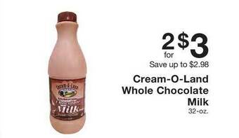 Fairway Store Market Cream-o-land Whole Chocolate Milk offer