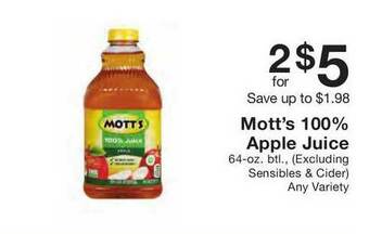Fairway Store Market Mott's 100% Apple Juice offer