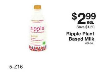 Fairway Store Market Ripple Plant Based Milk offer