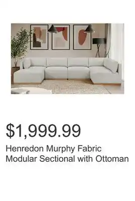 Costco Henredon murphy fabric modular sectional with ottoman offer