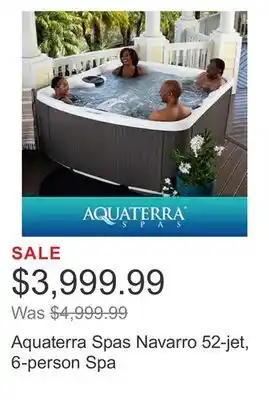 Costco Aquaterra spas navarro 52-jet, 6-person spa offer