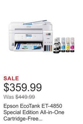 Costco Epson ecotank et-4850 special edition all-in-one cartridge-free supertank printer offer