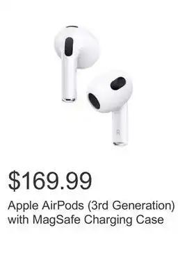 Costco Apple airpods (3rd generation) with magsafe charging case offer