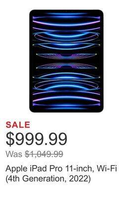 Costco Apple ipad pro 11-inch, wi-fi (4th generation, 2022) offer