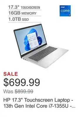 Costco Hp 17.3 touchscreen laptop - 13th gen intel core i7-1355u - windows 11 offer