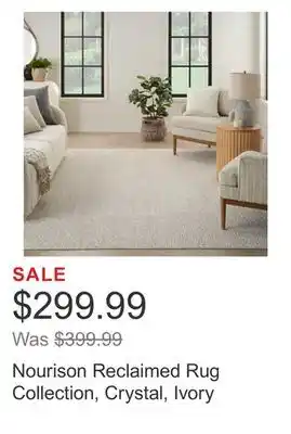 Costco Nourison reclaimed rug collection, crystal, ivory offer