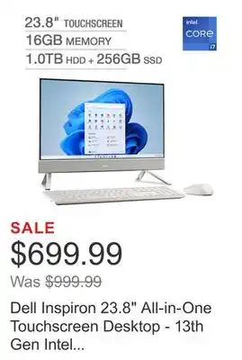 Costco Dell inspiron 23.8 all-in-one touchscreen desktop - 13th gen intel core i7-1355u - 1080p - windows 11 offer