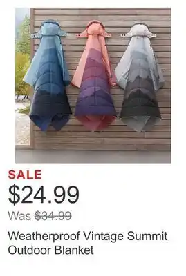 Costco Weatherproof vintage summit outdoor blanket offer