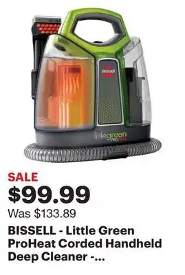 Best Buy Bissell - little green proheat corded handheld deep cleaner - titanium with chacha lime accents offer