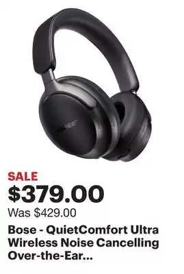 Best Buy Bose - quietcomfort ultra wireless noise cancelling over-the-ear headphones - black offer