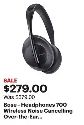 Best Buy Bose - headphones 700 wireless noise cancelling over-the-ear headphones - triple black offer