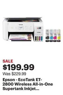 Best Buy Epson - ecotank et-2800 wireless all-in-one supertank inkjet printer - white offer