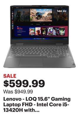 Best Buy Lenovo - loq 15.6 gaming laptop fhd - intel core i5-13420h with 8gb memory - nvidia geforce rtx 3050 6gb - 1tb ssd - storm gr offer