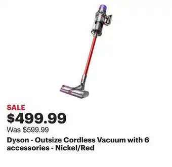 Best Buy Dyson - outsize cordless vacuum with 6 accessories - nickel/red offer