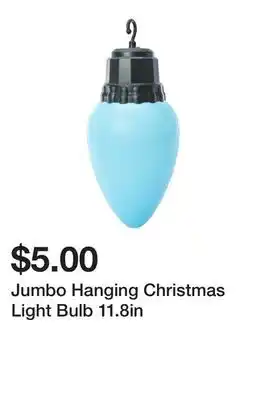 Five Below Jumbo hanging christmas light bulb 11.8in offer