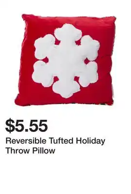 Five Below Reversible tufted holiday throw pillow offer