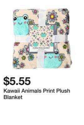 Five Below Kawaii animals print plush blanket offer