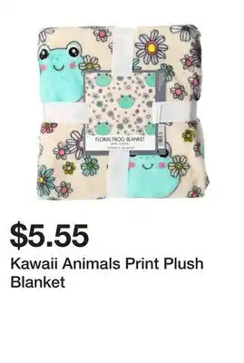Five Below Kawaii animals print plush blanket offer