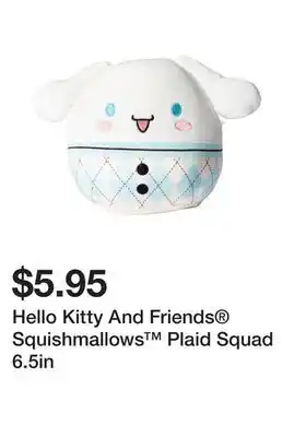 Five Below Hello kitty and friends squishmallows plaid squad 6.5in offer