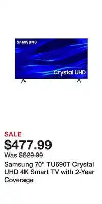 BJ’s Samsung 70 tu690t crystal uhd 4k smart tv with 2-year coverage offer