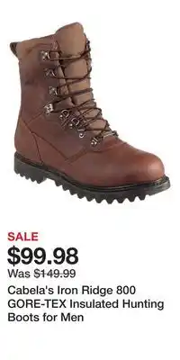 Cabela's Cabela's iron ridge 800 gore-tex insulated hunting boots for men offer