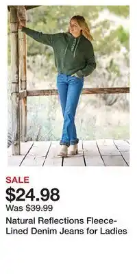 Cabela's Natural reflections fleece-lined denim jeans for ladies offer