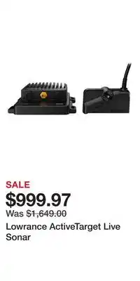 Cabela's Lowrance activetarget live sonar offer