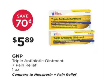 Good Neighbor Pharmacy Gnp triple antibiotic ointment + pain relief offer