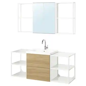 Ikea Enhet bathroom, white/oak effect, 24x18x24 offer