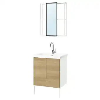 Ikea Enhet bathroom, white/oak effect, 24 offer