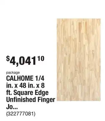 The Home Depot Calhome 1/4 in. x 48 in. x 8 ft. square edge unfinished finger joint pine boards (50-pieces) offer