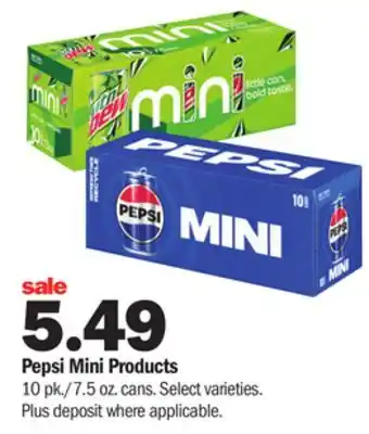 Meijer Pepsi mini products offer