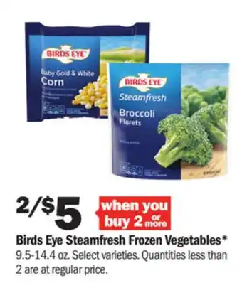 Meijer Birds eye steamfresh frozen vegetables offer
