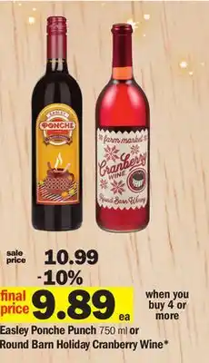 Meijer Easley ponche punch 750 ml or round barn holiday cranberry wine offer