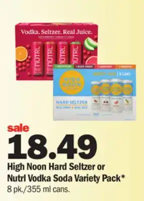 Meijer High noon hard seltzer or nutrl vodka soda variety pack offer
