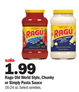 Meijer Ragu old world style, chunky or simply pasta sauce offer