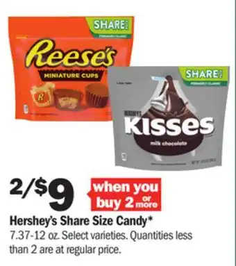 Meijer Hershey's share size candy offer