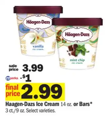 Meijer Haagen-dazs ice cream 14 oz. or bars offer
