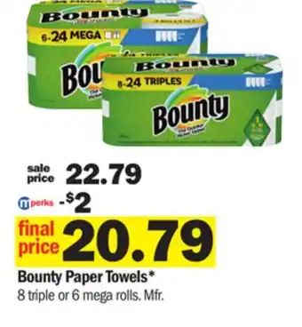 Meijer Bounty paper towels offer
