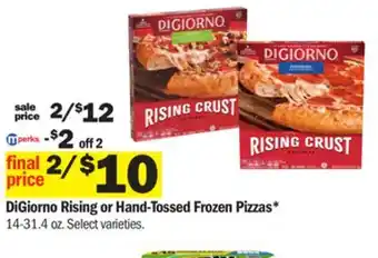 Meijer Digiorno rising or hand-tossed frozen pizzas offer