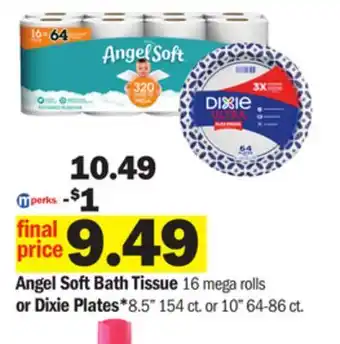 Meijer Angel soft bath tissue 16 mega rolls or dixie plates offer