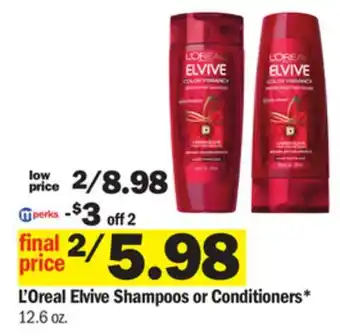 Meijer L'oreal elvive shampoos or conditioners offer