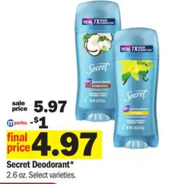 Meijer Secret deodorant offer
